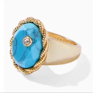 NWT Gold & Turquoise Gemstone Signet Ring by Stella & Dot - Size 7 😍
